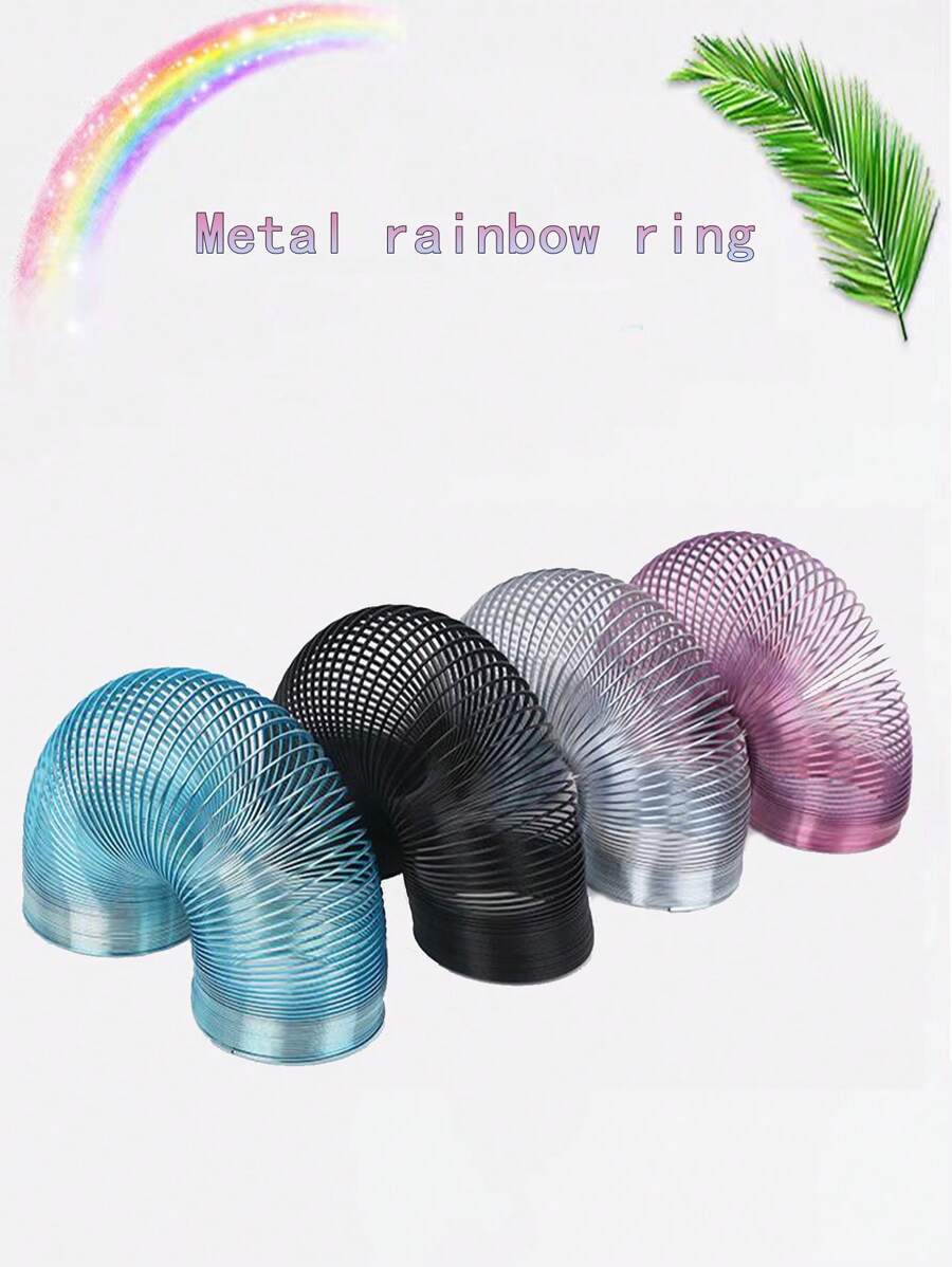 1pc Metal Rainbow Spring,Mini Colorful Metal Rainbow Spring Toy That Walks Downstairs And Magic Spring Toy,Sensory,Slinky,Fidget Toys,Spring Toys,Cool Toys,Metal Toys,Fidgets Metal,Spinning Top,Fidget Toys Mini - Multicolor - View 1