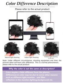 Messy Claw Clip Bun, Softball Hair Piece, Synthetic Wig For Parties And Dances, Suitable For All Women To Add Volume, Single Clip-In Synthetic Wig, Suitable For Halloween Parties And Music Festivals. - Natural Black - View 12