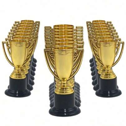Bộ 12 chiếc cúp vàng bằng nhựa, phụ kiện trao giải trong các bữa tiệc, đạo cụ chụp ảnh, giải thưởng thể thao, quà lưu niệm trò chơi, giải thưởng cuộc thi.