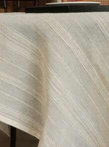 1 pieza Mantel de tela de lino en varios tamaños con bordado, para cocina, comedor, fiesta, festivales, Navidad, buffet, mesa de café, decoración de jardín, etc. Mantel de jardín a rayas retro francés crema con estilo de madera natural japonés engrosado de tela lino para mesa de té, decoración de jardín, interior de alta gama, decoración de bodas en varios tamaños