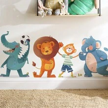 1 pieza Divertido adhesivo de pared con diseño de gato pintado - Multicolor - Ver 4
