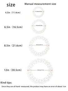 50/100pcs Round White Paper Napkins, Disposable Lace Paper Napkins For Crafts, Tableware Decoration, Party, Wedding, Cake, Desserts, Baking, Grilling, Frying