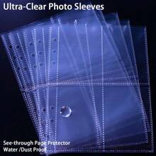 25 Packs 100 Pockets 6 Ring A5 Binder Sleeves,2.5x3.5" Photocard Sleeves,Double-Sided 4 Pocket Page Protector,Ultra-Clear Trading Card Sleeve Sheets Back To School,Back To School,School Supplies - Transparent - View 4