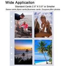 25 Packs 100 Pockets 6 Ring A5 Binder Sleeves,2.5x3.5" Photocard Sleeves,Double-Sided 4 Pocket Page Protector,Ultra-Clear Trading Card Sleeve Sheets Back To School,Back To School,School Supplies - Transparent - View 3