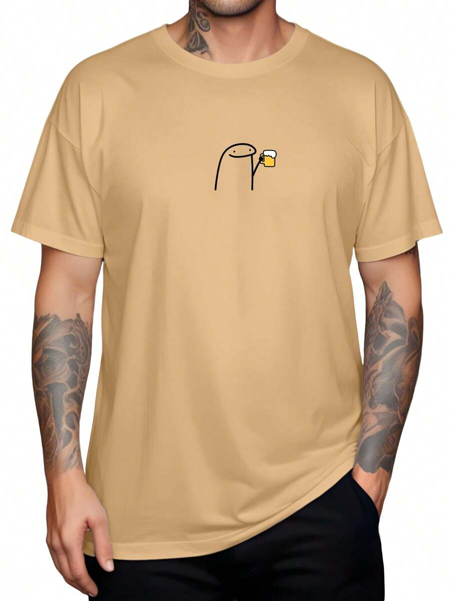 Men T-Shirts - Màu Khaki - Xem 1