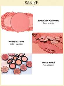 SANIYE Polvo De Rubor E0119  Luminoso Colorete,sedoso, larga duración, ligero, suave, efecto natural - 05#pétalo - Ver 8