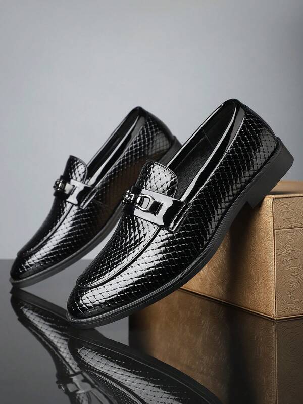 Sapatos casuais slip-on versáteis da moda, Oxfords masculinos com relevo de crocodilo para negócios/formais