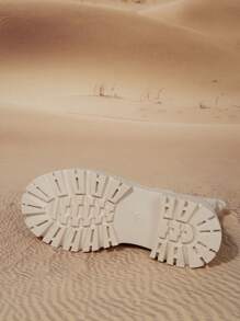 New Thick-Soled Women's Short Boots, Chelsea Boots, Spring And Autumn Style - Beige - View 4