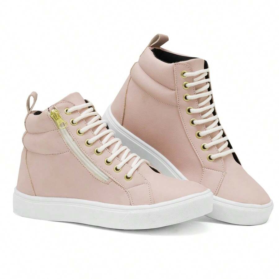 Women Mid-Calf Boots - Màu hồng gỉ - Xem 1