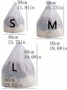 1 pieza Bolsa de malla para ropa de talla pequeña/mediana/grande para sostenes, calcetines, ropa interior, camisas, camisetas, pantalones - Blanco - Ver 2