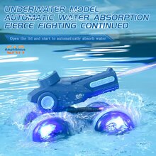 RC Cars 360 ° Rotation Four-Wheel Drive Water Spray Amphibious Car Water Cannon Remote Control Car 2.4Ghz Gesture Sensing LED Light Toys For Boys And Girls Kids Children's Birthday Gifts