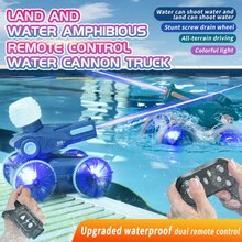 RC Cars 360 ° Rotation Four-Wheel Drive Water Spray Amphibious Car Water Cannon Remote Control Car 2.4Ghz Gesture Sensing LED Light Toys For Boys And Girls Kids Children's Birthday Gifts