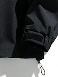 Men's Waterproof Windproof Hooded Jacket, Autumn Outdoor Medium Rain Resistance Loose Coat, Suitable For Hiking, Trekking, Jogging, And Sports