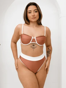 Women Bikini Sets - 駝色 - 查看 5