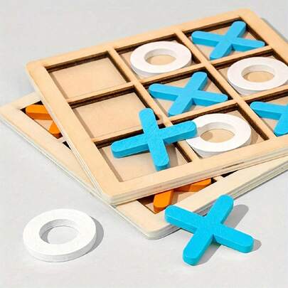 Wooden Chess Toys For Children's Puzzle Game XO Double Play Parent-Child Interaction Recommends Traditional Desktop Chess Christmas,Halloween,Thanksgiving Gift