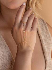 Tsnamer 1入組女士手鏈手鍊鏈，鋯石戒指手鍊不鏽鋼防水首飾禮物 - 手鍊 - 查看 14