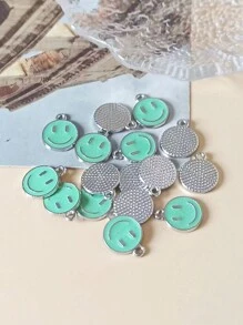 20pcs Mixed Color Zinc Alloy Emoticon Design Bead For Diy Necklace, Bracelet Making