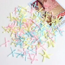100pcs Small Size Satin Ribbon Bow Flower Hair Clips DIY Envelope Doll Party Decoration Mini Bowknot Headwear Crafts Accessory - 3mm Polyester With Bow - View 23