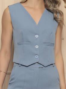 Women Two-Piece Outfits - Baby Blue - View 4
