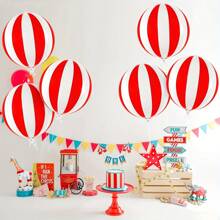 Bóng bay Carnival dùng để trang trí lễ hội - 22 inch, gói 6 quả | Bóng bay sọc đỏ trắng, bóng bay xiếc sọc 4D | Trang trí tiệc theo chủ đề lễ hội, Trang trí tiệc theo chủ đề xiếc, Giáng sinh - đỏ và trắng - Xem 4