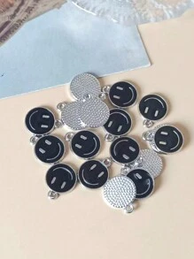20pcs Mixed Color Zinc Alloy Emoticon Design Bead For Diy Necklace, Bracelet Making