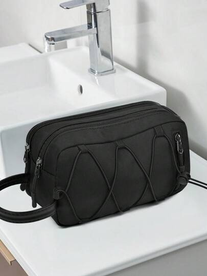 Borsetta da uomo per il viaggio - Beauty case ampio con gancio per appendere, perfetto organizer per articoli da toeletta e prodotti da viaggio