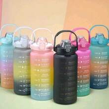 Lillie Varieties Motivational Multicolored Water Bottle With Phrases For Gym School With Strap For Cell Phone - 2L瓶(1UN) - 查看 8