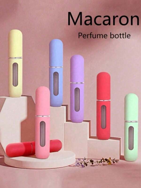 1pc/2pcs/6pcs Portable Refillable Perfume Bottle, 5ml Travel Size Spray Bottle, Cosmetic Sample Container(Random Color)