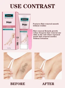 HEMEIEL 1入組50克身體脫毛膏，無痛脫毛，適用於腋下、手臂、腿和手部