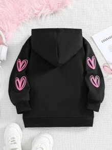 Chaqueta con capucha con cierre para niña joven, de estilo dulce y elegante para uso diario y deportivo