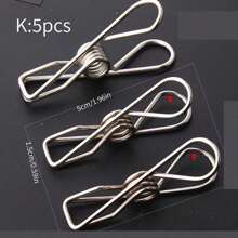 Pinza Para La Ropa De Acero Inoxidable En Varios Tamaños Con Clip Grande Fijo Para Colgar Ropa Y Mantas Y Resistente Al Viento - Plateado - Ver 13