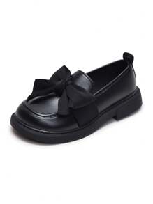 女孩黑色英式皮鞋，四季皆宜款式的麵包鞋，公主風格鞋款，適用於學生