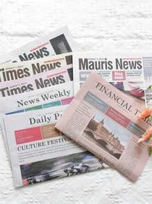 2Pcs English Newspapers, Ins Style, Magazine Style, Shooting Props, Photo Props, Background Paper, European And American Retro Style Decoration,Chic Style Decoration, Flower Wrapping Paper Gifts Birthday Graduation