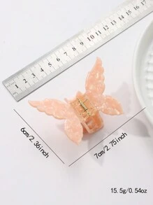 1pc Pack Acetate Fiber 6cm Butterfly Hair Claw Clip Ombre Decorative Sweet Ponytail Clip, Suitable For Women & Girls Daily Wear Hair Clips Hair Jaw Clip Hair Clamps Hair Clutch Hair Catcher Clip