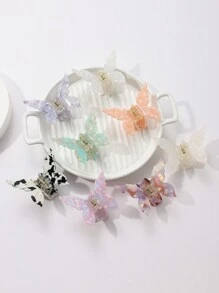 1pc Pack Acetate Fiber 6cm Butterfly Hair Claw Clip Ombre Decorative Sweet Ponytail Clip, Suitable For Women & Girls Daily Wear Hair Clips Hair Jaw Clip Hair Clamps Hair Clutch Hair Catcher Clip