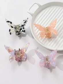1pc Pack Acetate Fiber 6cm Butterfly Hair Claw Clip Ombre Decorative Sweet Ponytail Clip, Suitable For Women & Girls Daily Wear Hair Clips Hair Jaw Clip Hair Clamps Hair Clutch Hair Catcher Clip