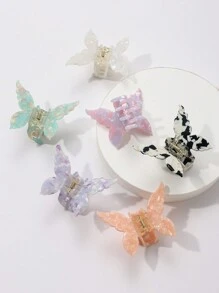 1pc Pack Acetate Fiber 6cm Butterfly Hair Claw Clip Ombre Decorative Sweet Ponytail Clip, Suitable For Women & Girls Daily Wear Hair Clips Hair Jaw Clip Hair Clamps Hair Clutch Hair Catcher Clip