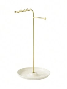 1pc Creative T-Shaped Necklace Display Stand, Earring & Bracelet Organizer, Bedroom Bathroom Office Desk Jewelry Holder, Christmas Gift