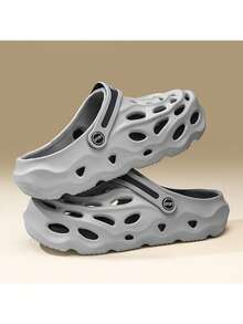 Zapatos de hombre agujereados, nuevos y cómodos para el verano, transpirables, antideslizantes y resistentes al desgaste, adecuados para la playa, conducción y uso casual - Gris - Ver 3