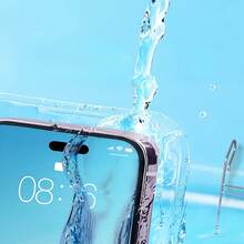 1pc Night Glow Waterproof Phone Case, Fluorescent Transparent Waterproof Pouch For Large Screen Phones, With Touch Screen Capability For Making Calls While Playing In Water - Black - View 5