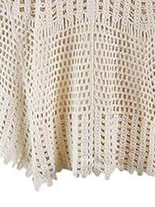 JIANHU Hollow Style Camisole Knit Top - Apricot - View 6