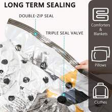 Túi hút chân không, Túi tiết kiệm không gian cho chăn bông và chăn, Túi hút chân không để bảo quản quần áo, Không bao gồm bơm tay - Nhiều màu - Xem 3