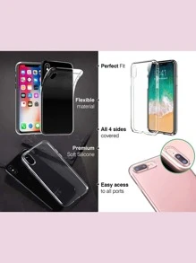 1pc Customized TPU Transparent 1.0 Phone Case Compatible With Iphone 15 Pro Max/17 Pro Max/17, S24U, And Other Models,Season Picks,2025phonecase - Clear - View 2