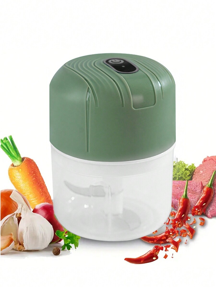 1pc 250ml USB Charging Portable Electric Food Shredder, Vegetable Shredder With Container, Food