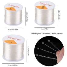 1 rouleau Fil élastique et extensible en cristal transparent de 0,5/0,6/0,7/0,85/1,0 mm pour la fabrication de bijoux, de colliers, de bracelets et de perles