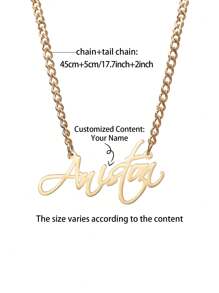 歐美風格個性化名字項鍊定制 - 母親節、情人節、生日、週年慶、畢業、聖誕節、家庭、高端送禮 - 款式1 - 查看 14