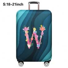 Husă de călătorie pentru bagaje de 18 până la 32 inch, huse de protecție pentru bagaje pentru bărbați și femei, accesorii esențiale pentru călătorii în aer liber, huse elastice pentru valiză, huse de praf elastice, la modă, inițială cu numele de la A la Z, imprimeu cu litere roz pentru școală, accesorii școlare, lucruri școlare