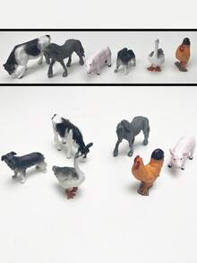 1 套软橡胶动物玩具，仿真野生动物模型摆件，适合儿童识别动物，逼真的大型森林动物模型房间装饰 - 彩色 - 查看 3