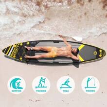 FunWater Stand Up Paddle Board Inflatable  Surfboard Complete Accessories For Adjustable Paddle Board, Pump, ISUP Travel Backpack, Leash, Waterproof Bag, Adult Paddle Board - 16F-black and Yellow - View 5