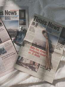 2Pcs English Newspapers, Ins Style, Magazine Style, Shooting Props, Photo Props, Background Paper, European And American Retro Style Decoration,Chic Style Decoration, Flower Wrapping Paper Gifts Birthday Graduation